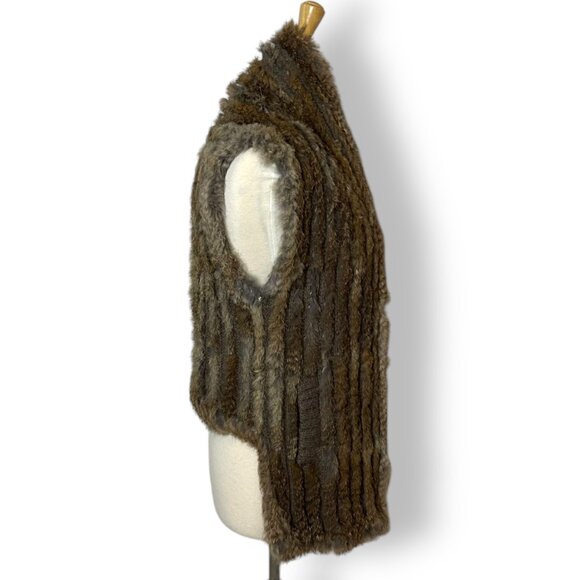Marc by Marc Jacobs Rabbit Fur Knit Wool Vest Pockets OS Natural Color - Picture 5 of 11